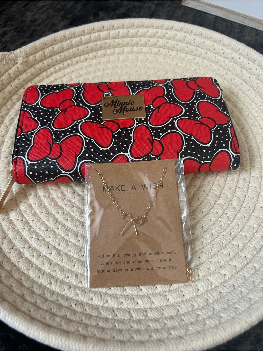 Red Bow Zip Wallet - Disney. Make a wish now Necklace